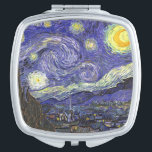 Starry Night von Vincent van Gogh Taschenspiegel<br><div class="desc">Starry Night by Vincent van Gogh ist ein Vintages, kunstvolles Post-Impressionismus Landschaft Stadtbild mit Blick auf Saint Remy, Frankreich aus van Gogh Asyl. Der Nachthimmel wirbelt mit Wolken und leuchtendem Halbmond und strahlenden Sternen über dem malerischen Dorf. Starry Night ist wahrscheinlich van Goghs berühmteste Gemälde und wurde während des Tages...</div>