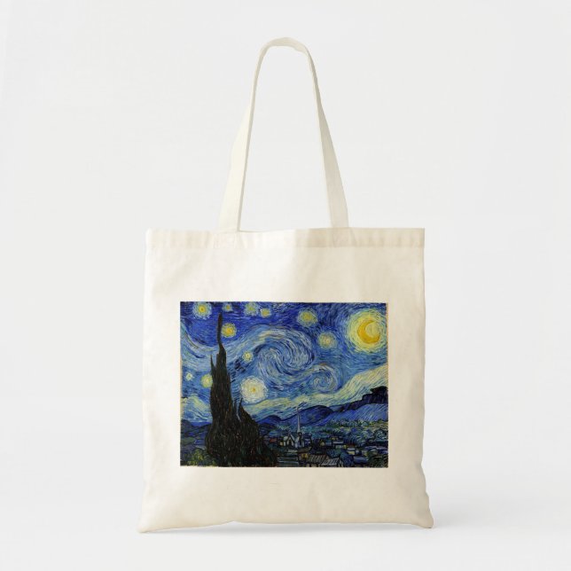 Starry Night von Vincent Van Gogh Tragetasche (Vorne)