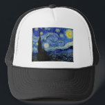 Starry Night von Vincent Van Gogh Truckerkappe<br><div class="desc">Starry Night by Vincent Van Gogh Gemälde Meisterwerk Kunst feiner Impressionismus Gemälde vibrierend schöne schöne Landschaft Landschaft Landschaft Kunst Postdekoration</div>