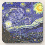 Starry Night von Vincent van Gogh Untersetzer<br><div class="desc">Starry Night by Vincent van Gogh ist ein Vintages, kunstvolles Post-Impressionismus Landschaft Stadtbild mit Blick auf Saint Remy, Frankreich aus van Gogh Asyl. Der Nachthimmel wirbelt mit Wolken und leuchtendem Halbmond und strahlenden Sternen über dem malerischen Dorf. Starry Night ist wahrscheinlich van Goghs berühmteste Gemälde und wurde während des Tages...</div>