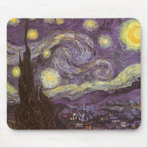 Starry Night von Vincent van Gogh, Vintage Kunst Mousepad