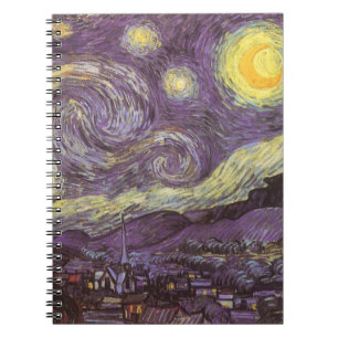 Starry Night von Vincent van Gogh, Vintage Kunst Notizblock