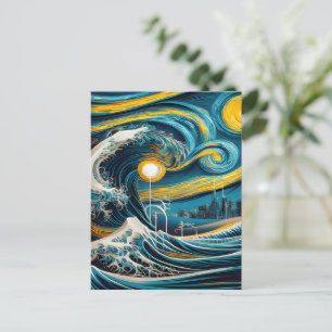 Starry Night Wave Postkarte