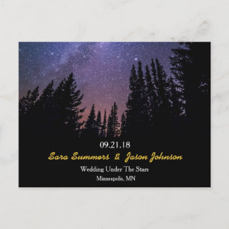 Starry Night Wedding Horizontal Save the Date Ankündigungspostkarte