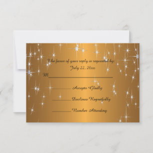 Starry Night Wedding in Color   Dunkles Gold aus M RSVP Karte
