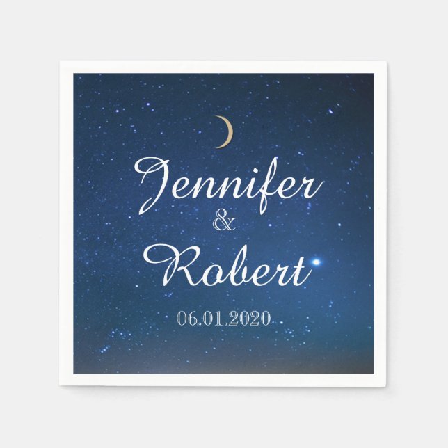 Starry Night Wedding Napkin Serviette (Vorderseite)