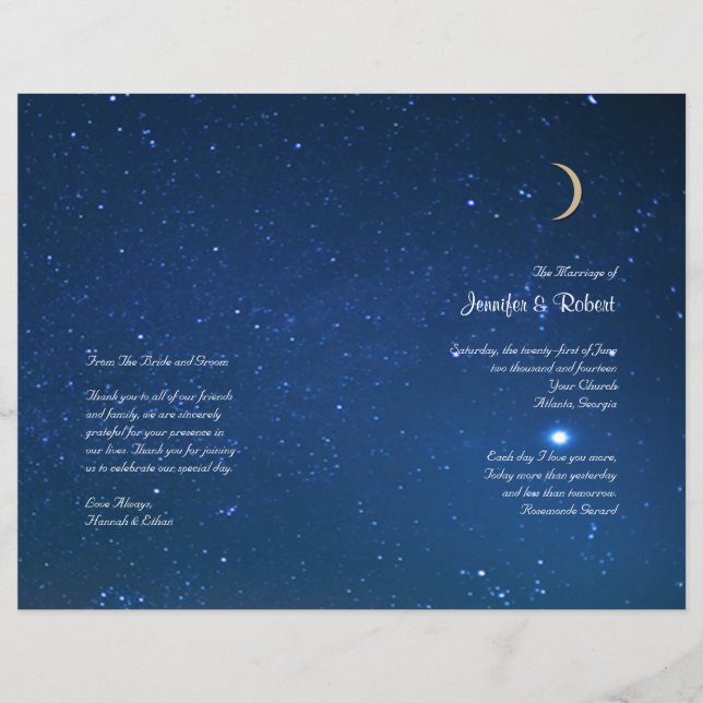 Starry Night Wedding Program (Vorderseite)