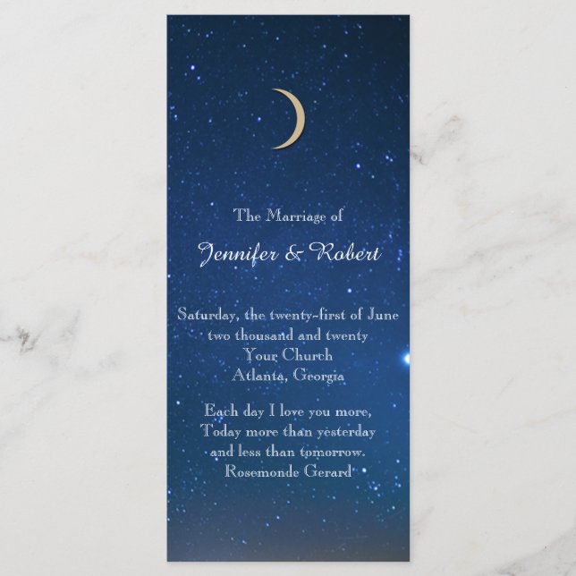 Starry Night Wedding Program Programm (Vorderseite)