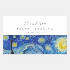 Starry Night Wedding Rechtecksticker Rechteckiger Aufkleber