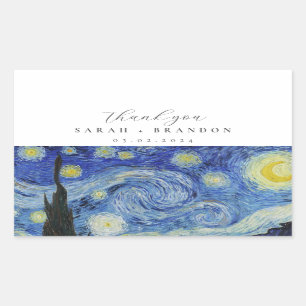 Starry Night Wedding Rechtecksticker Rechteckiger Aufkleber