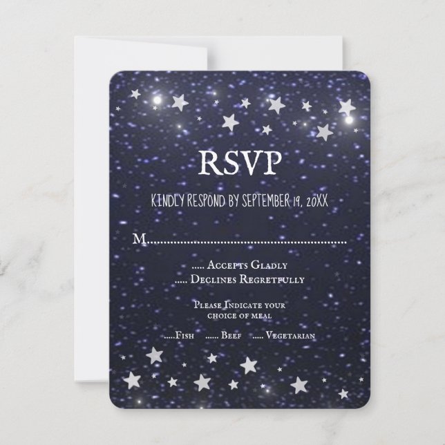 Starry Night Wedding RSVP Card (Vorderseite)