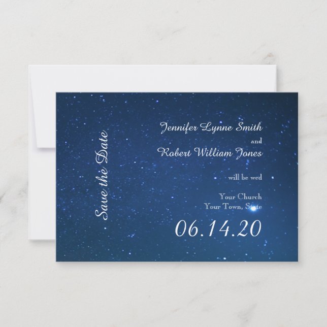 Starry Night Wedding Save the Date (Vorderseite)