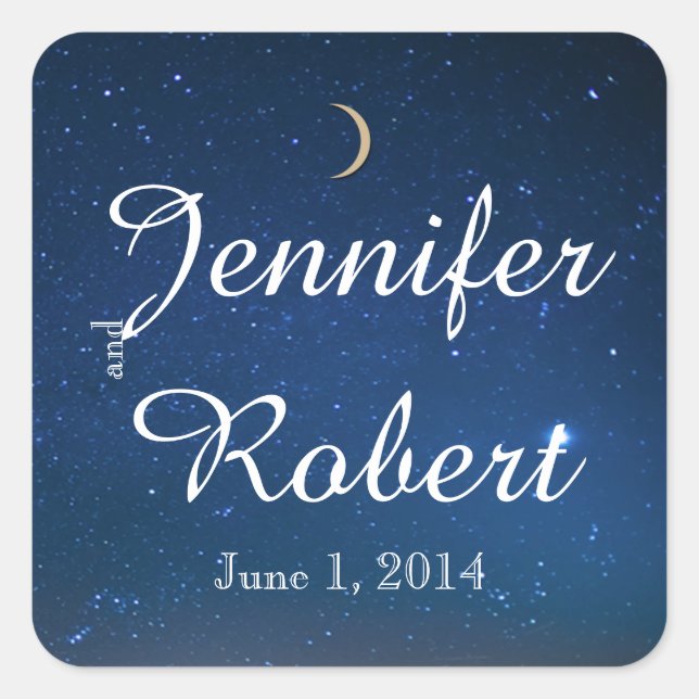 Starry Night Wedding Umschlag Aufkleber (Vorderseite)