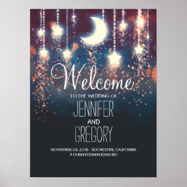 Starry Night Wedding Welcome Sign Poster