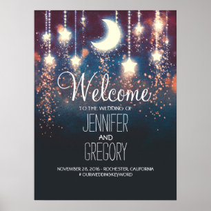 Starry Night Wedding Welcome Sign Poster