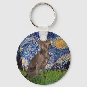 Starry Night - Weimaraner (Z) Schlüsselanhänger
