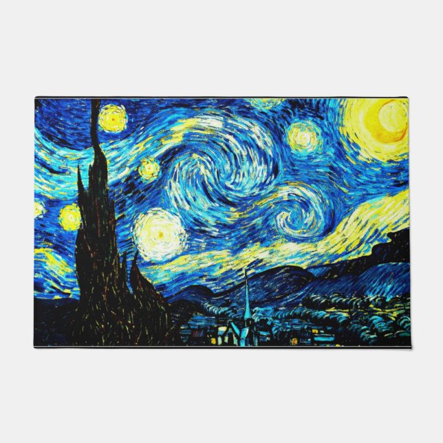 Starry Night, weltberühmtes Gemälde von Van Gogh, Fußmatte (Vorderseite)