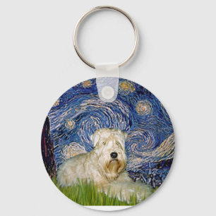 Starry Night - Wheaten Terrier 1 Schlüsselanhänger