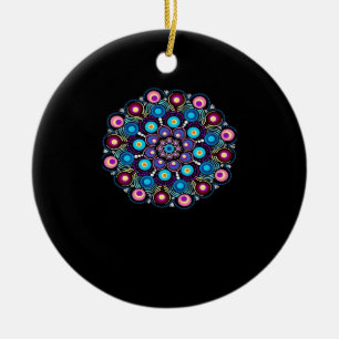 Starry Night Whimsigoth Dot Mandala Keramik Ornament