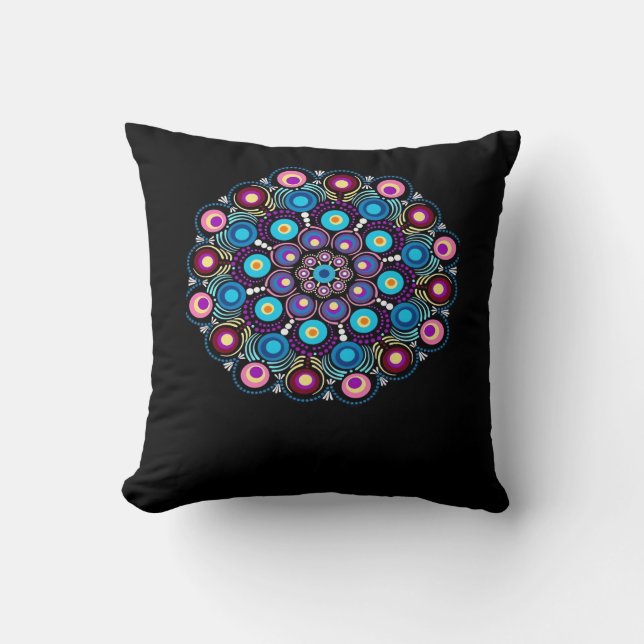 Starry Night Whimsigoth Dot Mandala Kissen (Vorderseite)