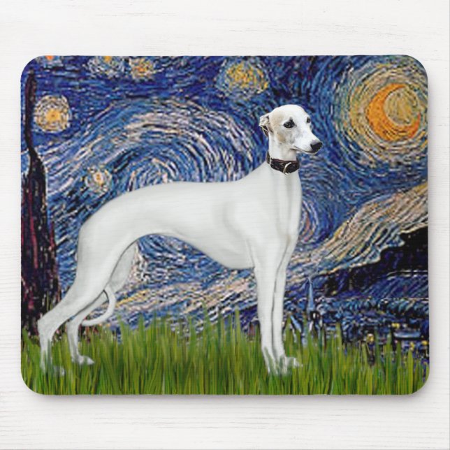 Starry Night - Whippet (11b) Mousepad (Vorne)