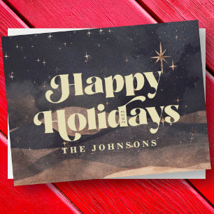 Starry Night Winter Sky Modernes Elegantes Design Feiertagskarte