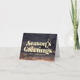 Starry Night Winter Sky Modernes Elegantes Design Feiertagskarte