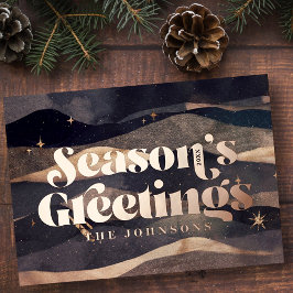 Starry Night Winter Sky Modernes Elegantes Design Folien Feiertagskarte