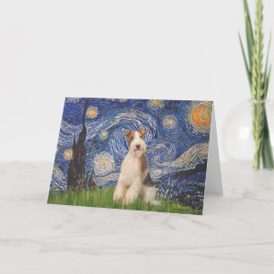 Starry Night - Wire Fox Terrier 3 Karte