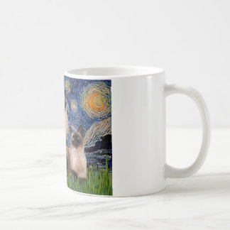 Starry Night - Zwei Siamkatzen (Choc Pt. Kaffeetasse