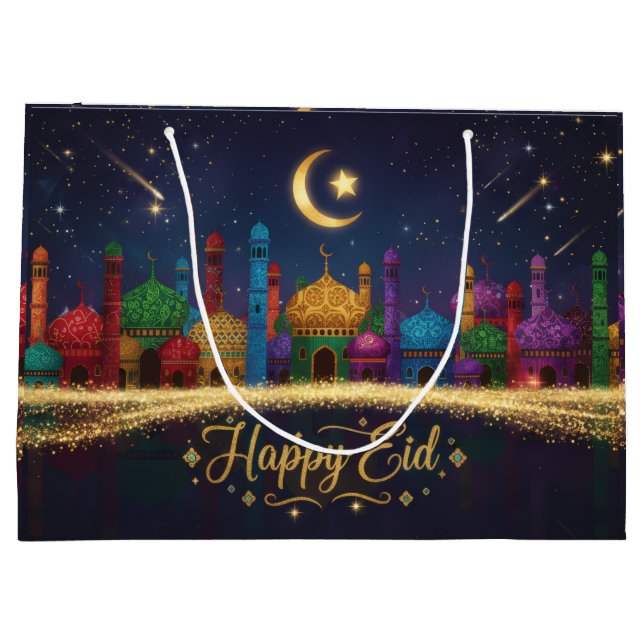 Starry Nights Eid Große Geschenktüte (Rückseite)