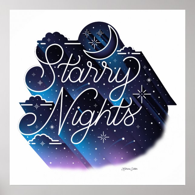 Starry Nights Square Poster (24x24) (Vorne)