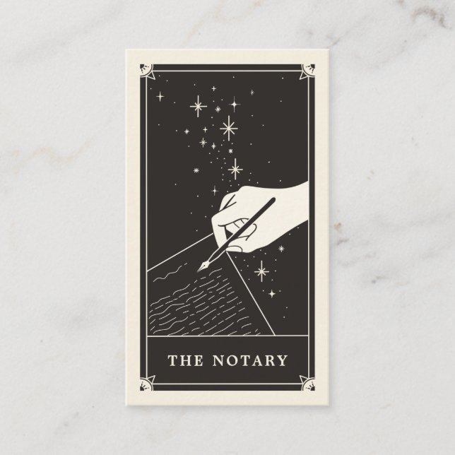 Starry Notary Tarot Writer Business Card Visitenkarte (Vorderseite)