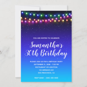 Starry Ombre Street Lights 30. Geburtstag Einladung