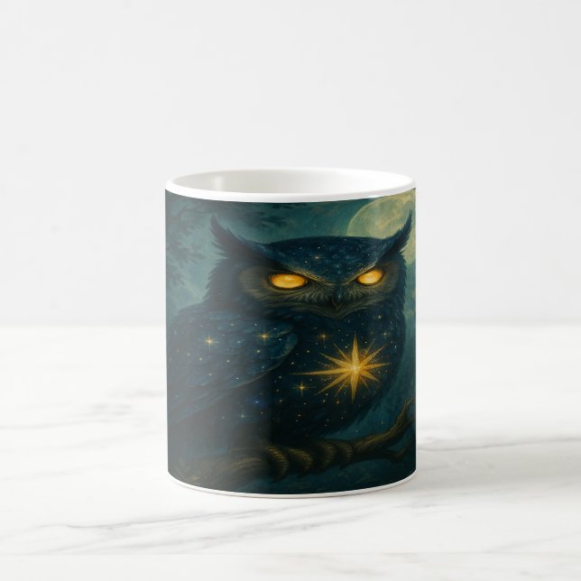 Starry Owl - Moonlit Forest Guardian Kaffeetasse (Mittel)