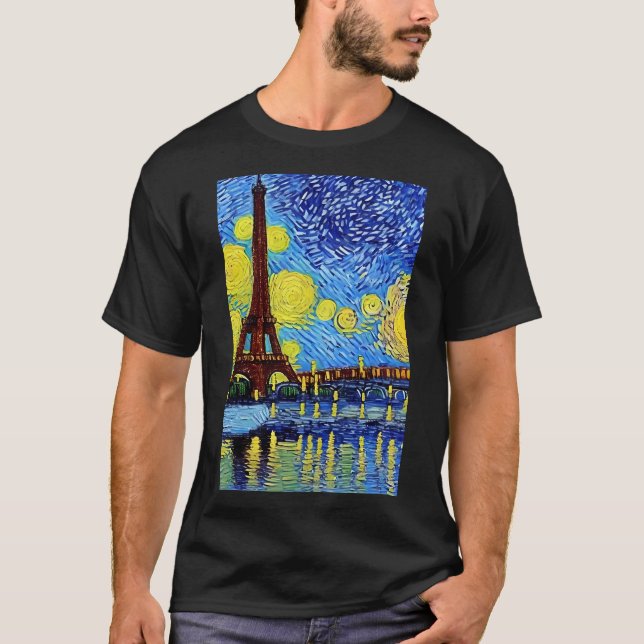 Starry Paris Night T-Shirt (Vorderseite)