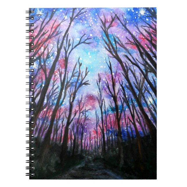 Starry Park Sky Night Notebook - Watercolor Notizblock (Vorderseite)