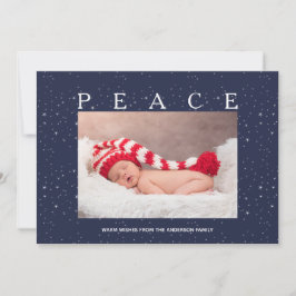Starry Peace on Navy Blue Christmas Custom Foto Feiertagskarte