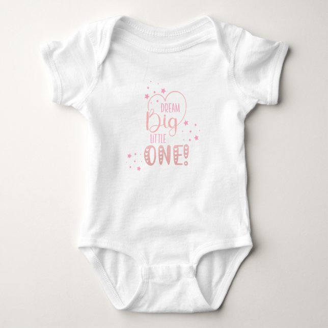 Starry Pink Dream Big Little One Heart Baby Girl Baby Strampler (Vorderseite)