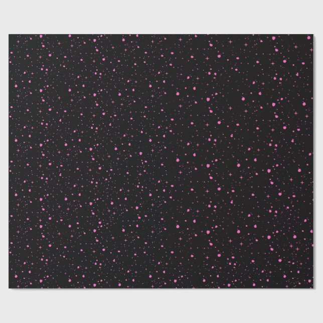Starry Pink Night Geschenkpapier (Flach)