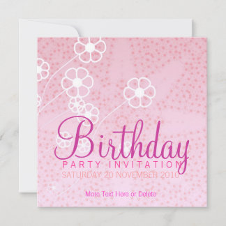 Starry Pink Party Geburtstag Einladung