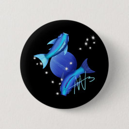 Starry Pisces Neptune Zodiac Button
