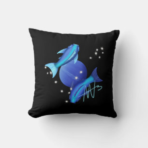 Starry Pisces Neptune Zodiac Kissen
