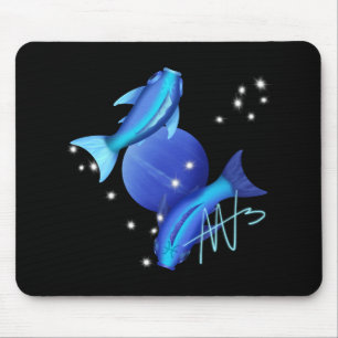 Starry Pisces Neptune Zodiac Mousepad