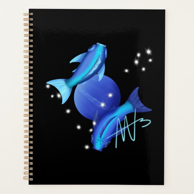 Starry Pisces Neptune Zodiac Planer (Vorderseite)