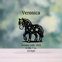 Starry Pony Birth Ankündigung Acrylschild