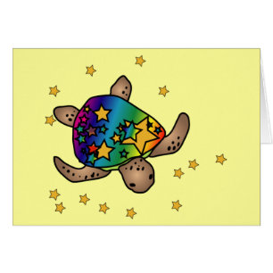 Starry Rainbow Turtle Card