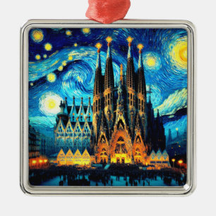 Starry Sagrada Familia Barcelona Ornament Aus Metall