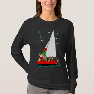 Starry Santa Sailing auf dem Weihnachtsschwarzen T T-Shirt