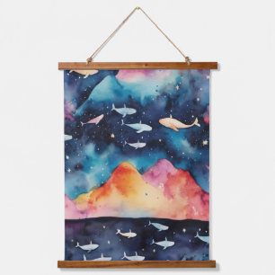 Starry Seascape Wandteppich Mit Holzrahmen